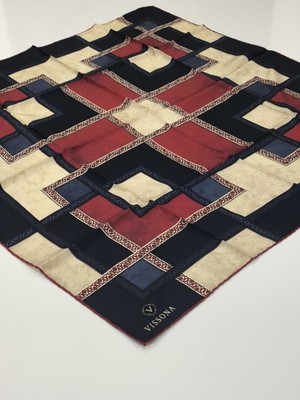 Vissona Tivil Ipek Eşarp Lacivert Bordo 3004-1