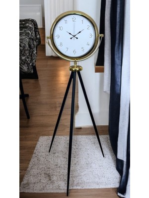 N&M Store Zentime Gold Premium Dekoratif Tripod Ayaklı Saat