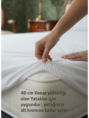 Açelya Tek Kişilik  Pamuklu Beyaz Lastikli Çarşaf 100  x 200  cm