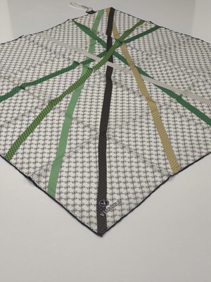 Vissona Tivil Ipek Eşarp Logo Desen Açık Yeşil 1014-1