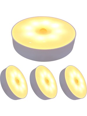 Upway 4 Adet Sensörlü Şarjlı Mıknatıslı LED Lamba Seti - 8 Ledli Günışığı Renkli