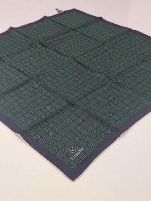 Vissona Tivil Ipek Eşarp Lacivert Yeşil 1017-1