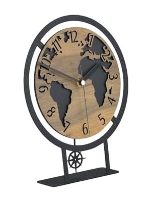 22X27 cm Metal Sarkaçli Dekoratif Masa Üstü Saati