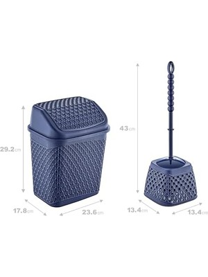 Katre Çöp Kovası ve Klozet Fırçası Lacivert