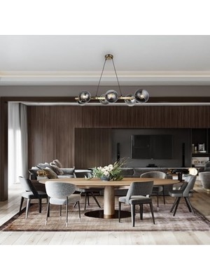 Canoest 6'lı Sıralı Koyu Altın Avize 6XE27