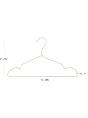 12'li Altın Renk Metal Giysi Askısı 22 x 41 x 0.4 cm
