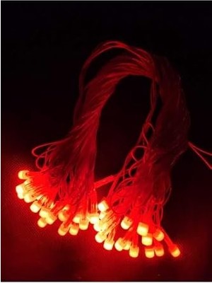10 Metre LED Işık 220VOLT Dekor Ledi - Yılbaşı Ağacı Ledi - Sabit Yanabilen Büyük Ledli Kırmızı