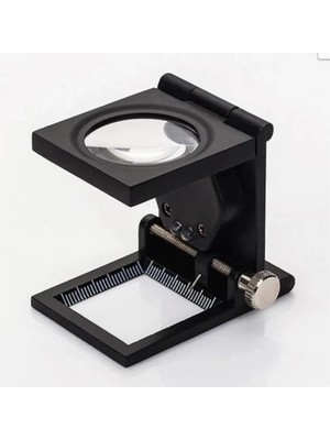 Pazarcan 28X28 mm Katlanır Sayaçlı Metal Lüp, 2 LED Işıklı Büyüteç Tekstil TH9005A