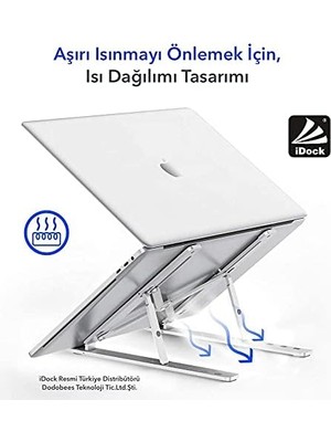 N29-3-GÜMÜŞ Katlanır Aluminyum Laptop Bilgisayar Standı