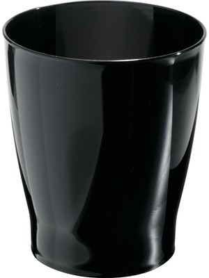 19942 Plastik Çöp Sepeti, Banyo, Yatak Odası, Mutfak, Ev Ofis, Yurt, Kolej, 8" x 8" x 9.1", Siyah