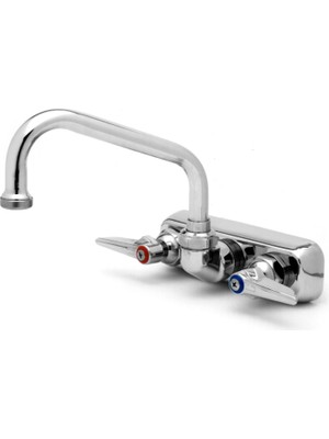 T&s B-1116 Duvar Montajlı Çalışma Masası Musluğu, 10 cm Merkezli, 20 cm Salıncak Başlığı ve Kol Kolları, Gümüş