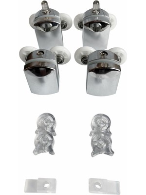 Cam Duşakabin Tekerleği Metal Kırılmaz Gövde Krom 4'lü Set