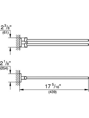 Start Ikili Uzun Havluluk, 439 Mm, Duş, Banyo Aksesuarları, Krom, 41183000
