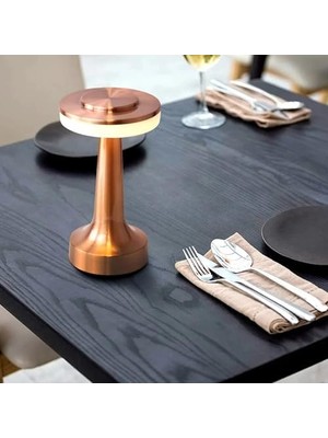 Cata Taşınabilir Şarjlı Masa Lambası Dimmerli Dekoratif Dokunmatik Sunum Lambası 3 Işık