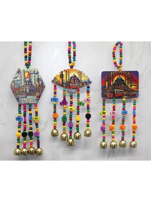 Pazarcan Istanbul Temalı Renkli Boncuklu Asmalı Rüzgar Çanı ALK4572