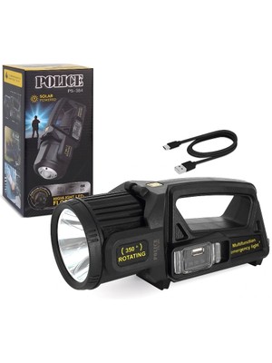 Pazarcan Police PS-384 Şarjlı Güneş Enerjili Spot Fener