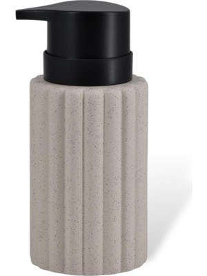 New Max Premium Serisi 300 ml Sıvı Sabunluk Pompalı Seramik Sıvı Sabunluk Dispencer Bej