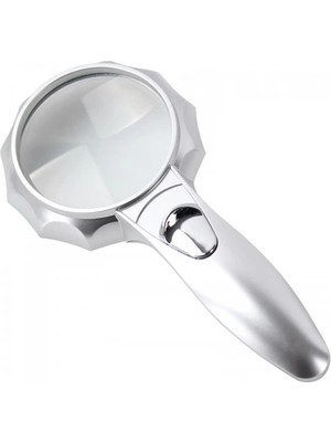 Pazarcan 4x 6 LED Işık Aydınlatma 75MM Optik Lens El Büyüteç