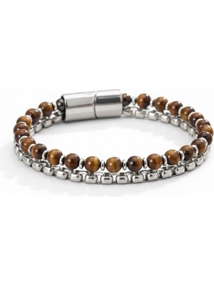 Neararsanbizde Çelik Zincirli Kaplan Gözü ve Hematit Bileklik 33572B21D8