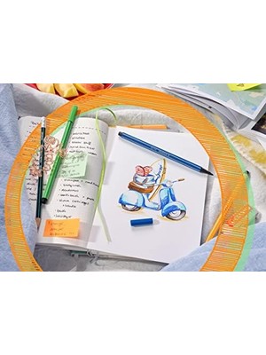 Pen 68 - Keçe Uçlu Boya Kalemi - 6 'lı Askılı Paket - 6 Farklı Renkte