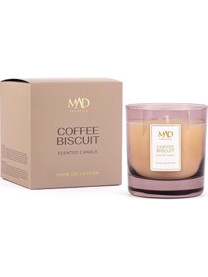 Mad Coffee Biscuit 200 gr Kokulu Cam Mum – Kahve, Şeker ve Vanilya ile Sıcacık Bir Atmosfer
