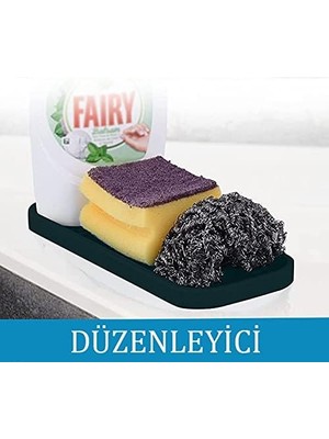 Silikon Sabunluk Organizer, Sabunluk Altlığı, Sıvı Sabun Standı 26X10 cm