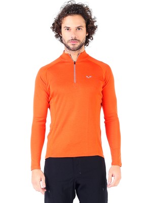 Woolona Astro Uzun Kollu Yarım Fermuar Yün Erkek Sweatshirt - ORG