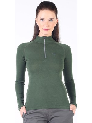 Woolona Vega Uzun Kollu Yarım Fermuar Kadın Sweatshirt