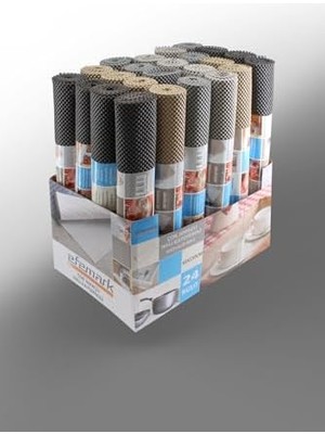 Anti - Slip Mat 45 x 150 cm Örme Desen Leke Tutmaz Halı Kaydırmaz, Siyah