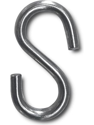 Çinko Ile Işlenmiş 316 Paslanmaz Çelik Krom S Kanca, 6 mm 4 Adet Her Türlü Amaç Için Kullanılır