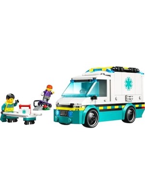 City Acil Yardım Ambulansı 60451 - Model Araç Seven 5 Yaş Üzeri Çocuklar Için Yaratıcı Oyuncak Yapım Seti, Doğum Günü Hediyesi (184 Parça)