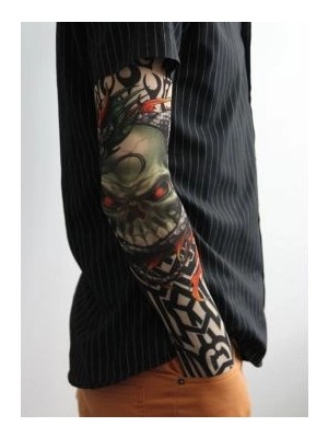 Pazarcan Giyilebilir Kol Dövmesi Çorap Dövme 3D Baskılı Kol Bacak Dövme 2 Adet Model 18