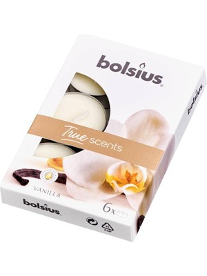 Kokulu Tealight Mum, Vanilya Kokulu, Beyaz Renkli, 6'lı Paket, 4 Saatlik Yanma Süresi - Ev Mumu - Iç Dekorasyon - Doğal Özler - Doğal Vegan Içerir - Yağı Içermez