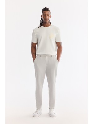 AVVA Erkek Açık Gri Klasik Bel Pamuklu Elastan Relaxed Fit Pantolon A61Y3013