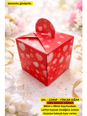 Emtory Home 5’li Kalpli Kırmızı Hediye Kutusu – Anneler Günü, Kadınlar Günü ve Özel Günler Için