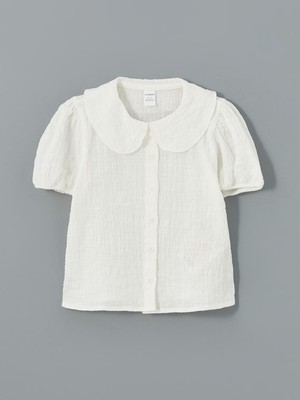 Lc Waikiki Yeni Sezon Bebe Yaka Kısa Kollu Basic Kız Çocuk Gömlek