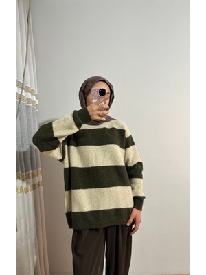 Mixray Çizgili Basic Triko Kazak