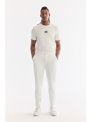 AVVA Erkek Beyaz Klasik Bel Pamuklu Elastan Relaxed Fit Pantolon A61Y3013