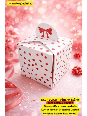 Emtory Home 5 Adet Kırmızı Puantiyeli Hediye Kutusu – Anneler Günü, Kadınlar Günü ve Özel Günler Için Şık Kutu