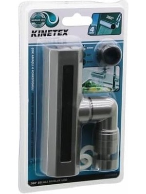 Gri Geniş Şelale Tasarımlı 4 Fonksiyonlu 360° Oynar Başlıklı Perlatör Musluk Ucu