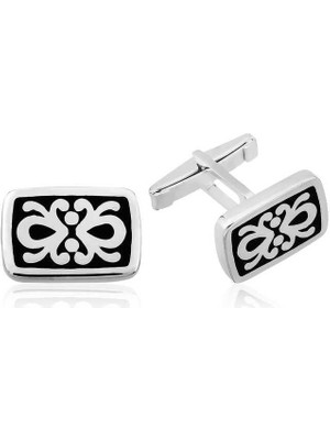 Inure Jewelry Gümüş Osmanlı Desenli Kol Düğmesi