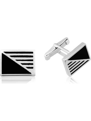 Inure Jewelry ​gümüş Dikdörtgen Klasik Kol Düğmesi