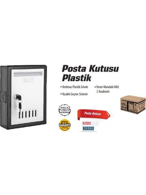 Tuba Toptaş Sgs 332 Plastik Posta Kutusu 2 Anahtarlı