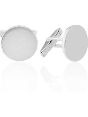 Inure Jewelry Gümüş Yuvarlak Kol Düğmesi