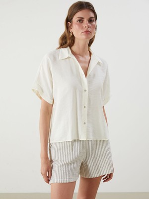Lc Waikiki Yeni Sezon Oversize Modal Karışımlı Kadın Gömlek