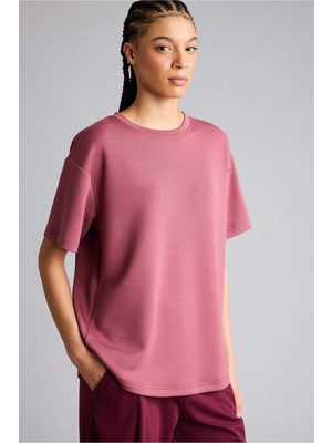 DeFacto Oversize Bisiklet Yaka Sporcu Modal Kısa Kollu Tişört D7127AX26SP