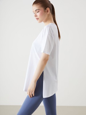 Lc Waikiki Yeni Sezon Bisiklet Yaka Oversize Kadın Spor Tişört