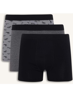 DeFacto Regular Fit Hayvan Baskılı 3'lü Boxer G9303AX26SP