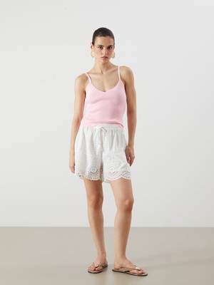 Lc Waikiki Yeni Sezon Beli Lastikli Ajurlu Kadın Şort