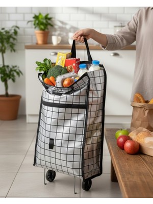 Senson Sağlam Gövdeli Sessiz Tekerlekli Pazar ve Market Çantası - Lisinya